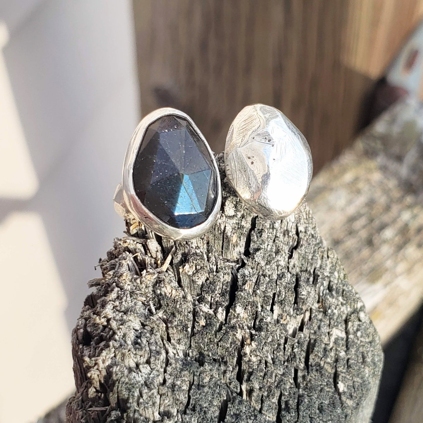 Midnight Labradorite Open Ring