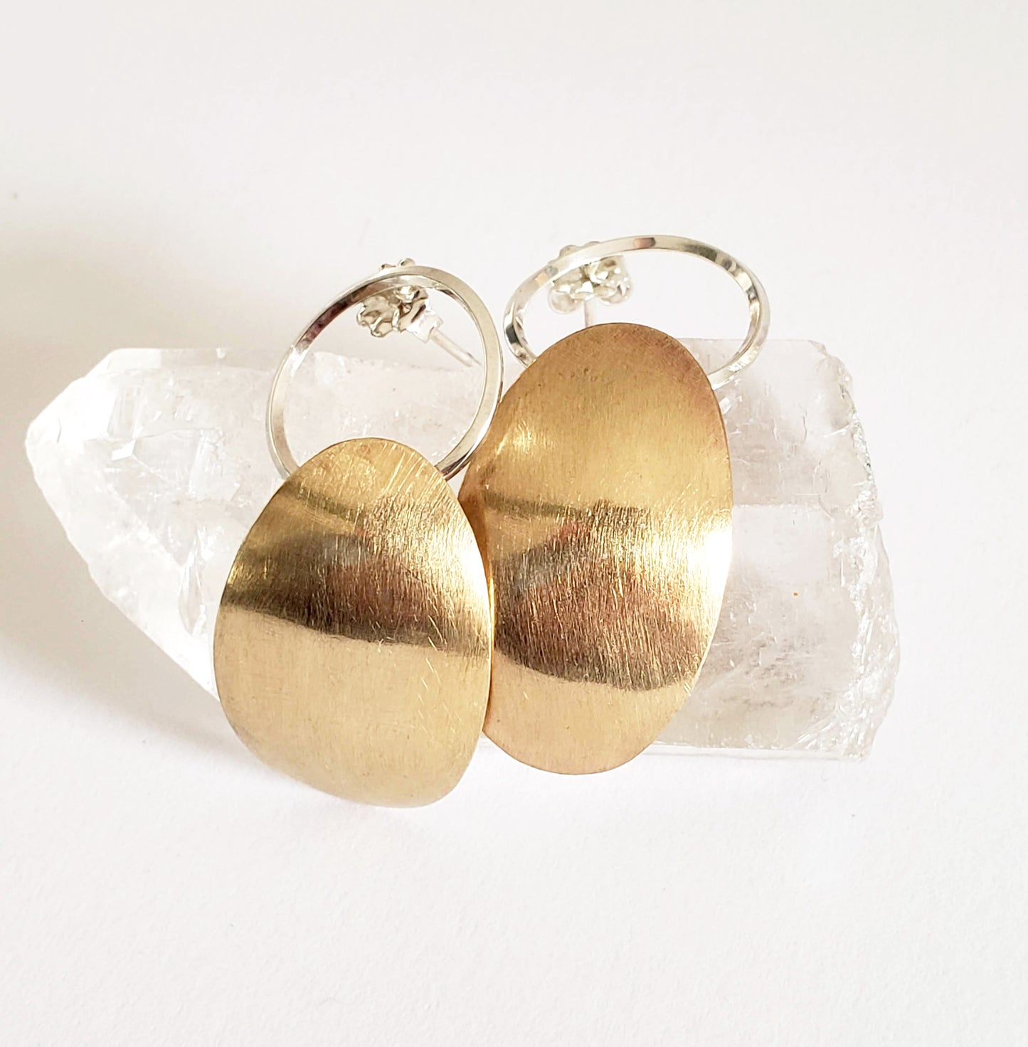 LUZ - Brass and Silver Earrings
