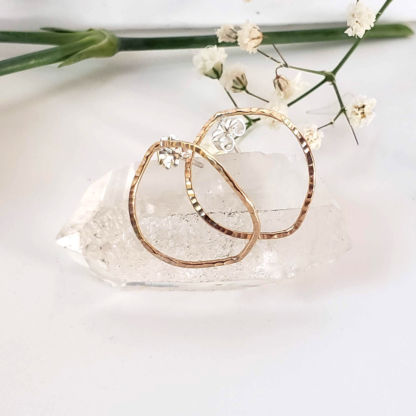 Pendientes de aro marquesa rellenos de oro IRIS de 14 k