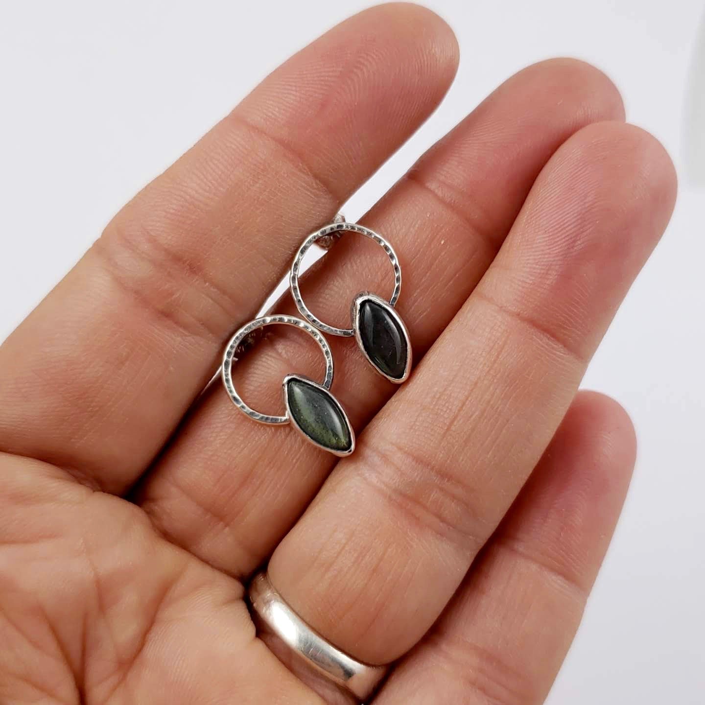 IRIS - Pendientes de labradorita y plata de ley "La Vidente"