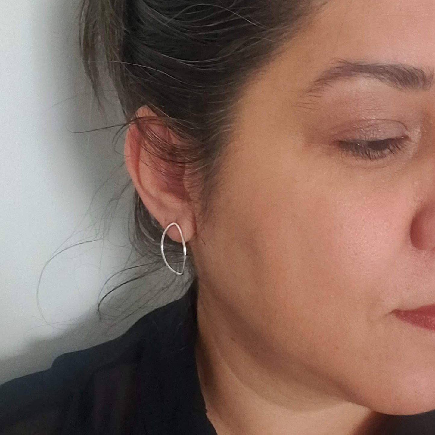 Pendientes de aro IRIS de plata marquesa