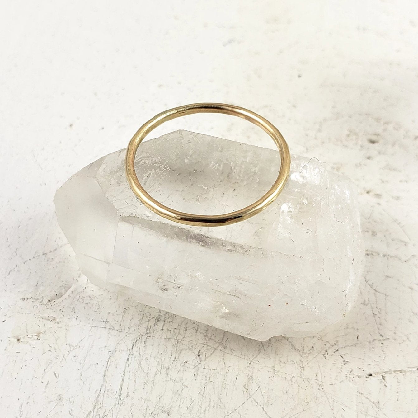 Solid 14k gold stacking ring band