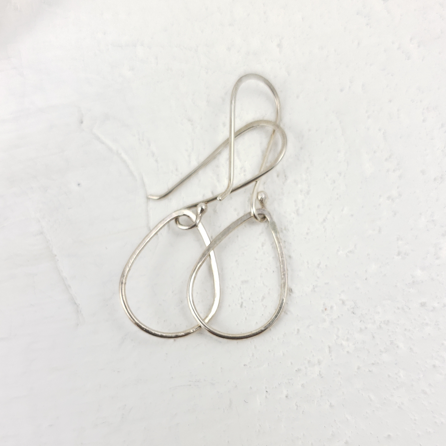 Silver Teardrop Dangle Earrings