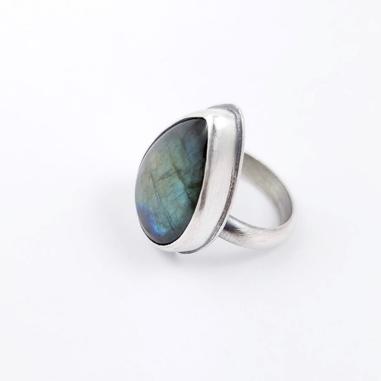 Teardrop Labradorite Ring, Size 8.5 - Gemspell