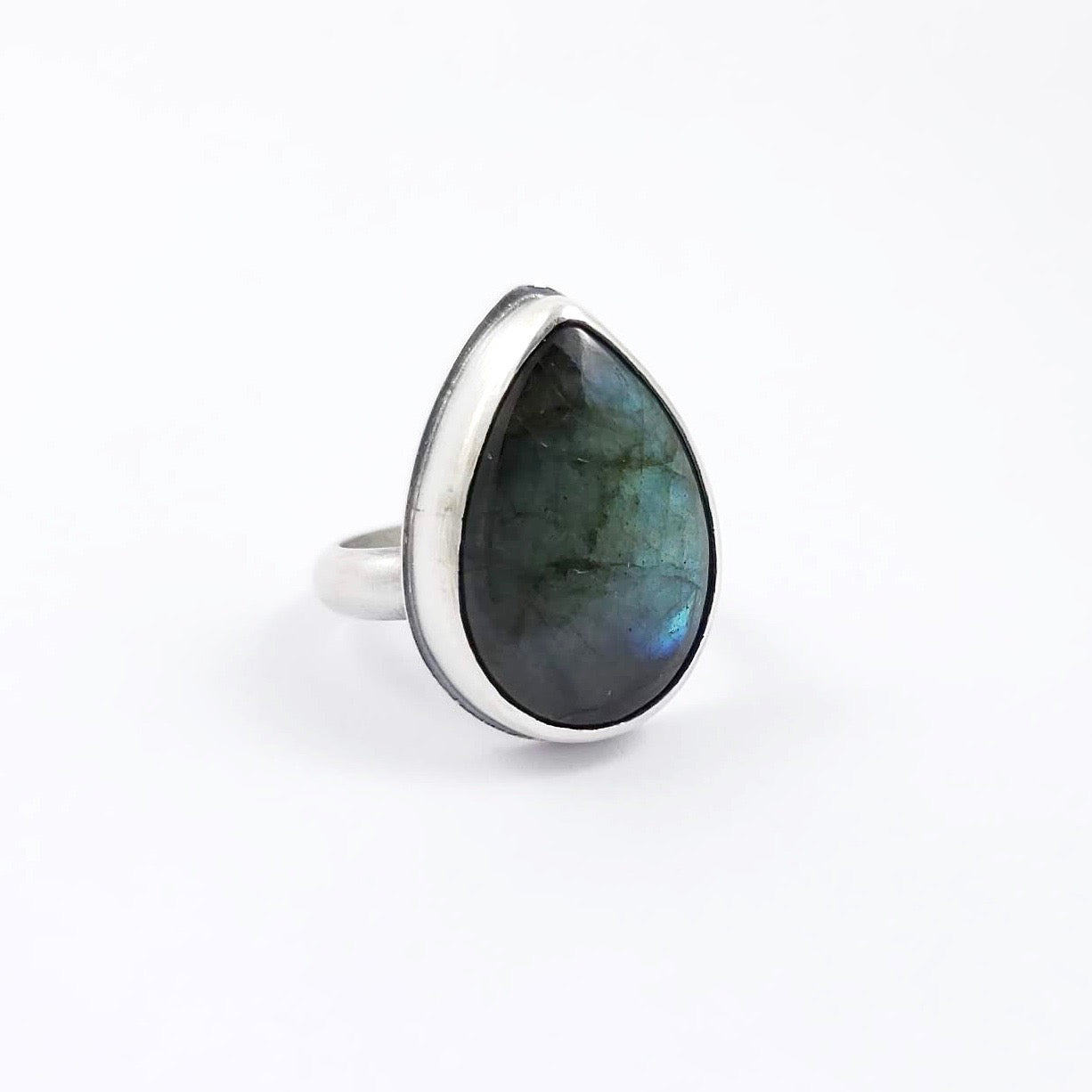 Teardrop Labradorite Ring, Size 8.5 - Gemspell