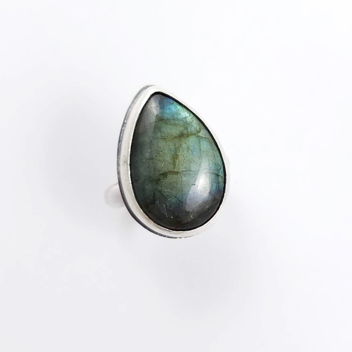 Teardrop Labradorite Ring, Size 8.5 - Gemspell
