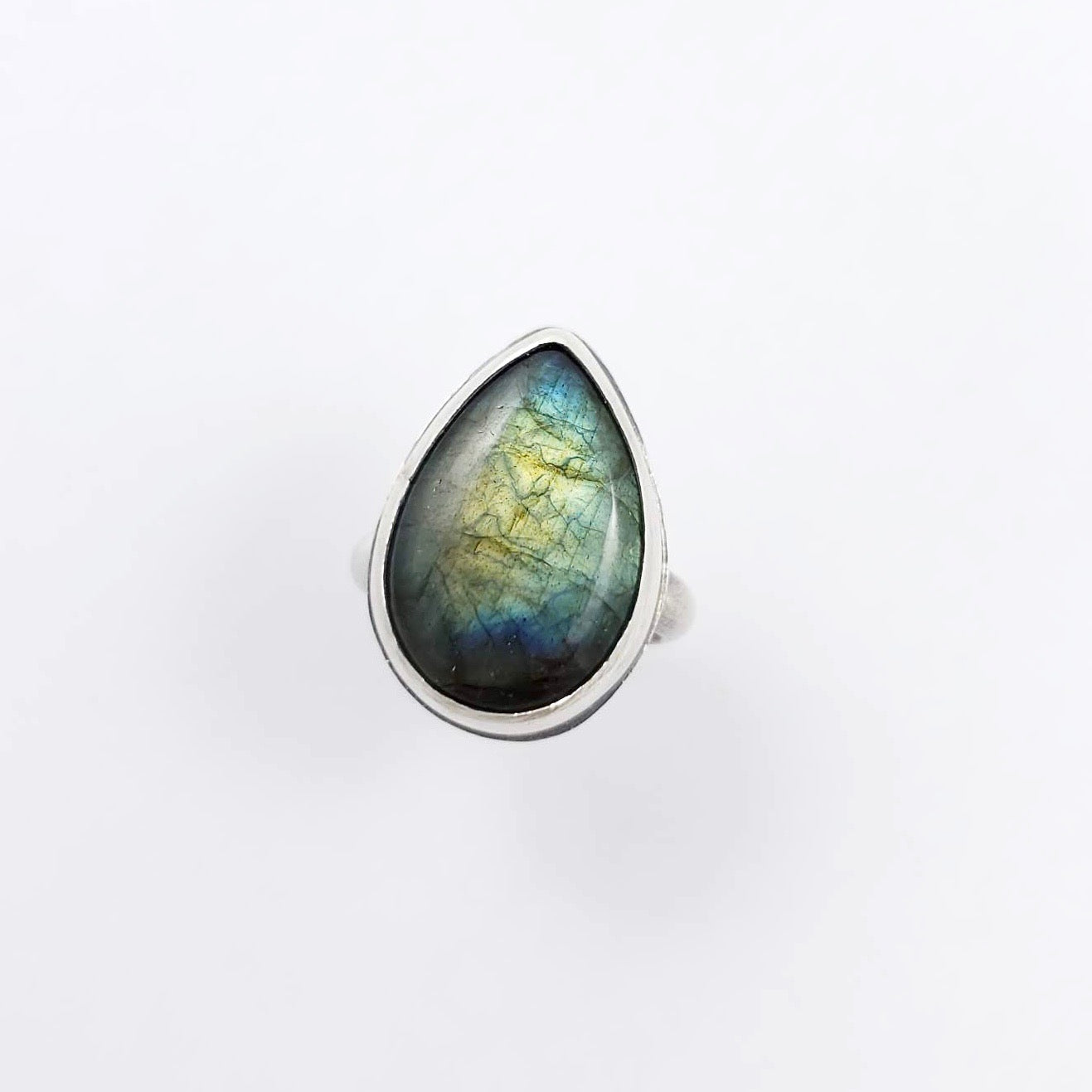 Teardrop Labradorite Ring, Size 8.5 - Gemspell