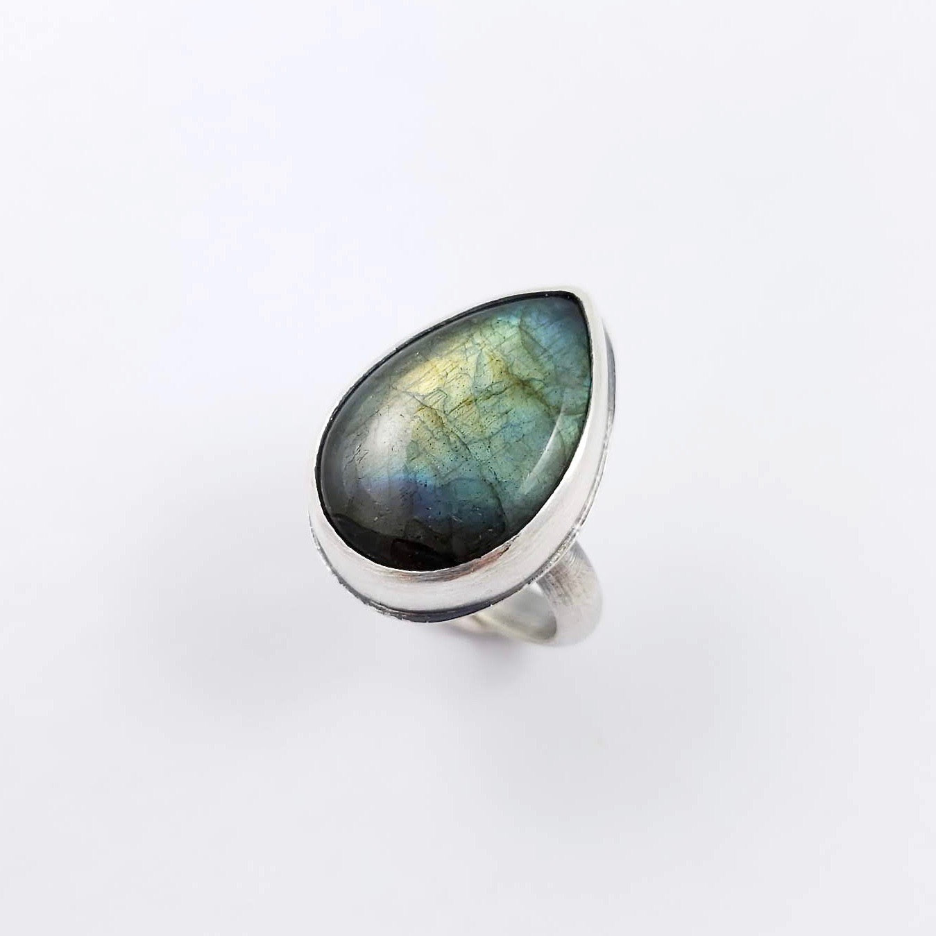 Teardrop Labradorite Ring, Size 8.5 - Gemspell