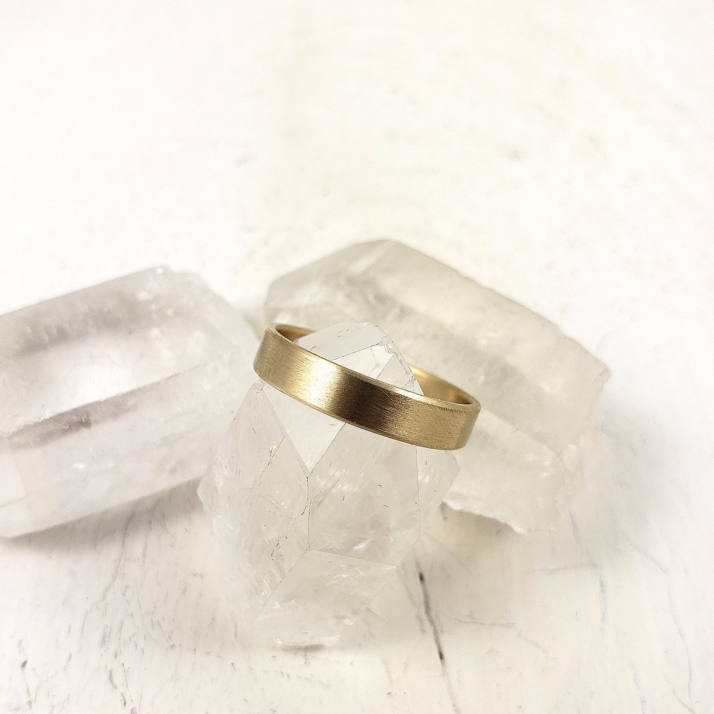 Classic solid gold wedding band for him in 10k, 14k or 18k yellow gold