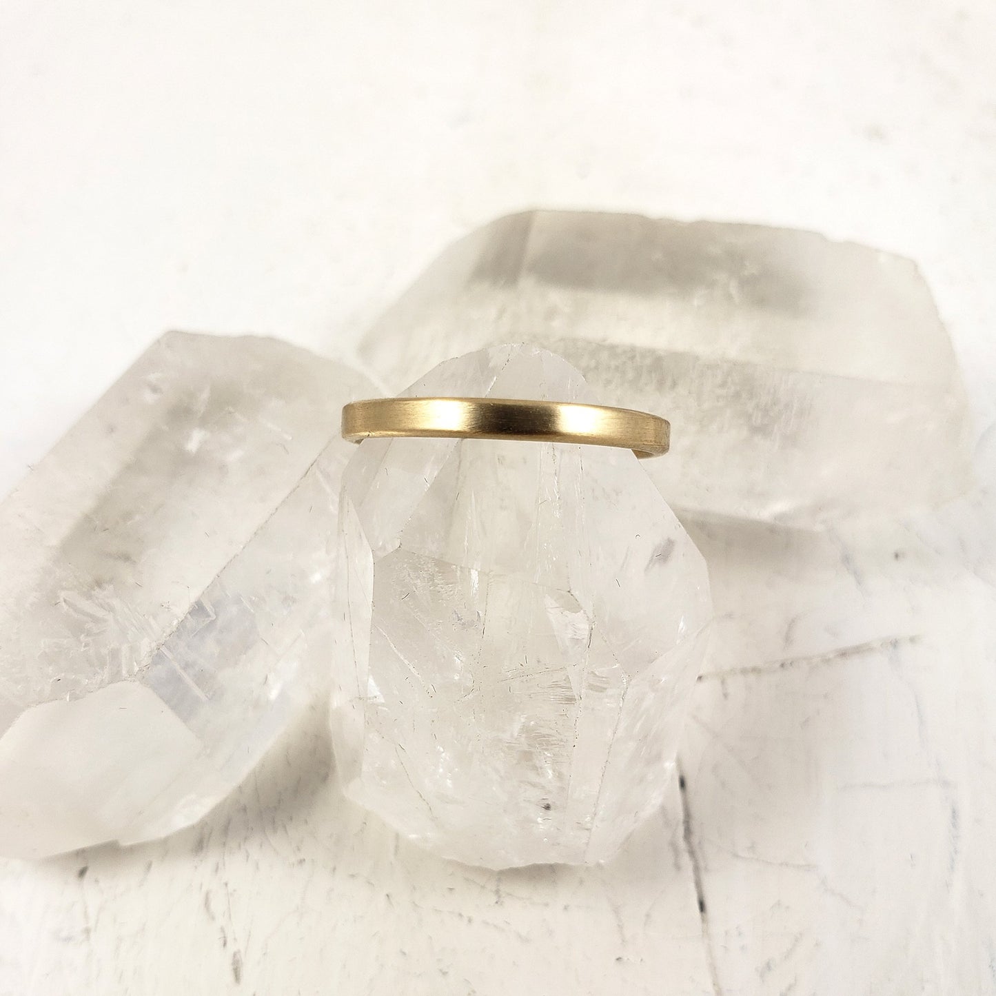 Solid gold wedding ring, unisex engagement band, yellow gold handmade in Canada