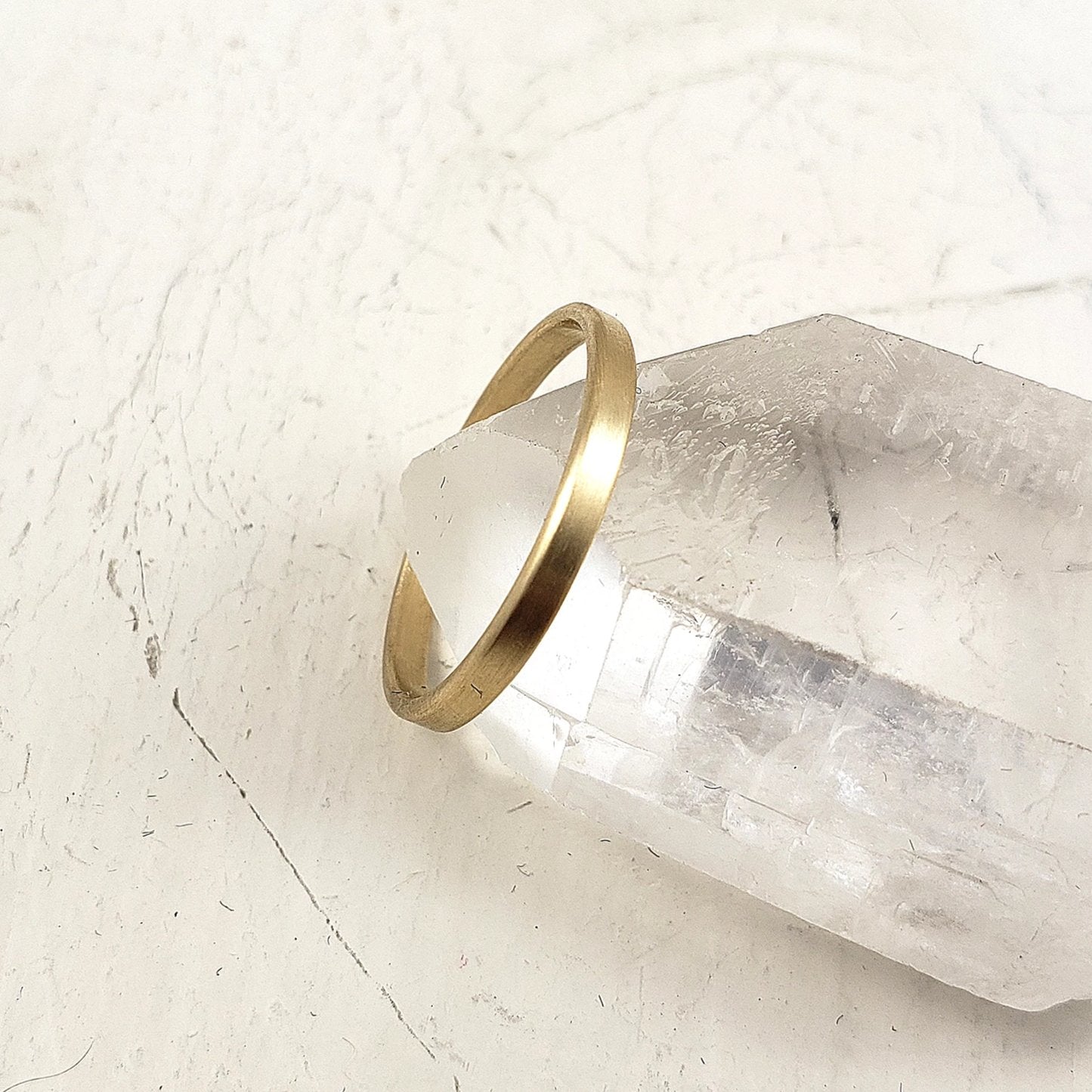 minimalist gold wedding band, 2mm thick in 10k, 14k or 18k yellow gold