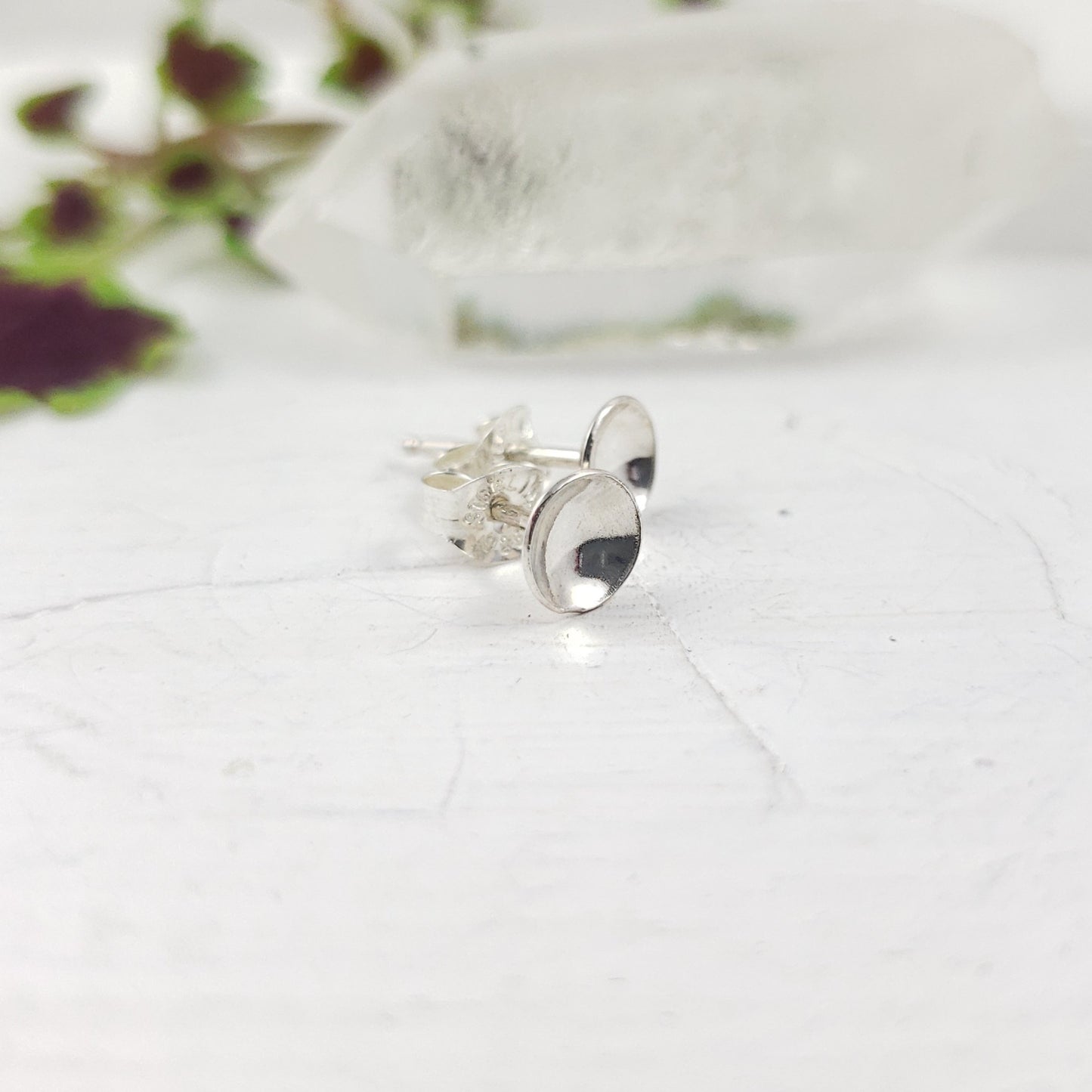 Concave Silver Circle Studs