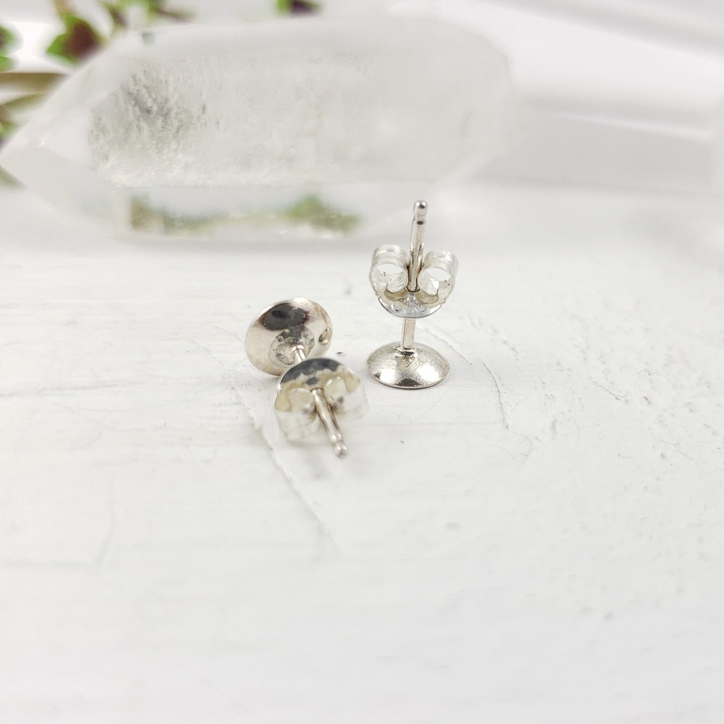 Concave Silver Circle Studs