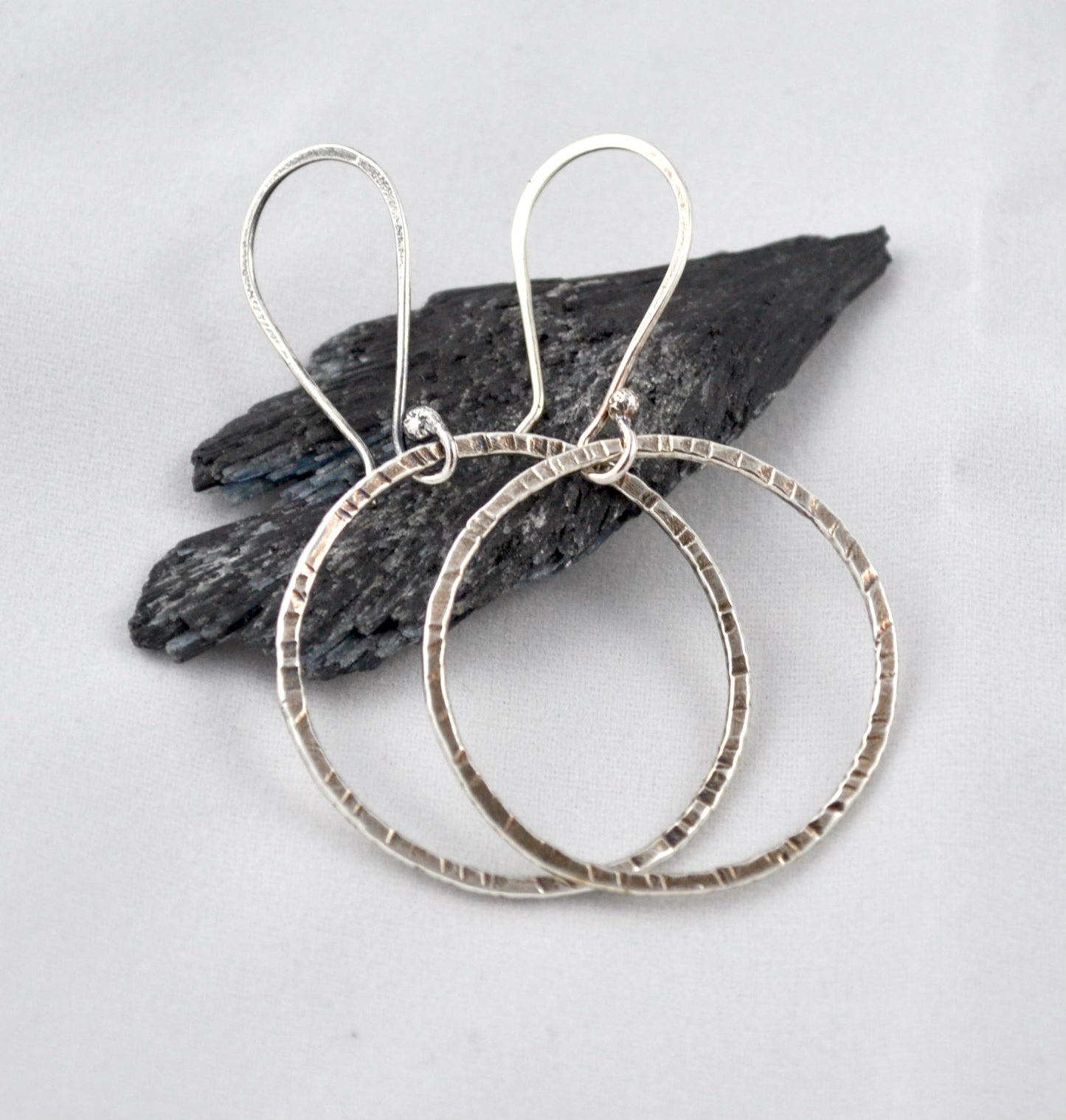 Silver Dangle Hoops - Gemspell