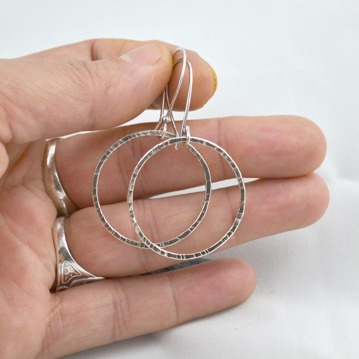 Silver Dangle Hoops - Gemspell