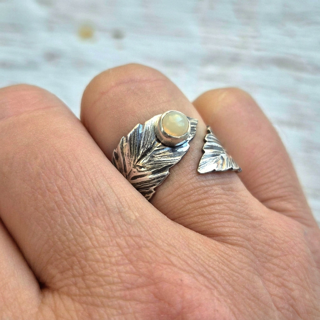 Wrap Opal Leaf Ring