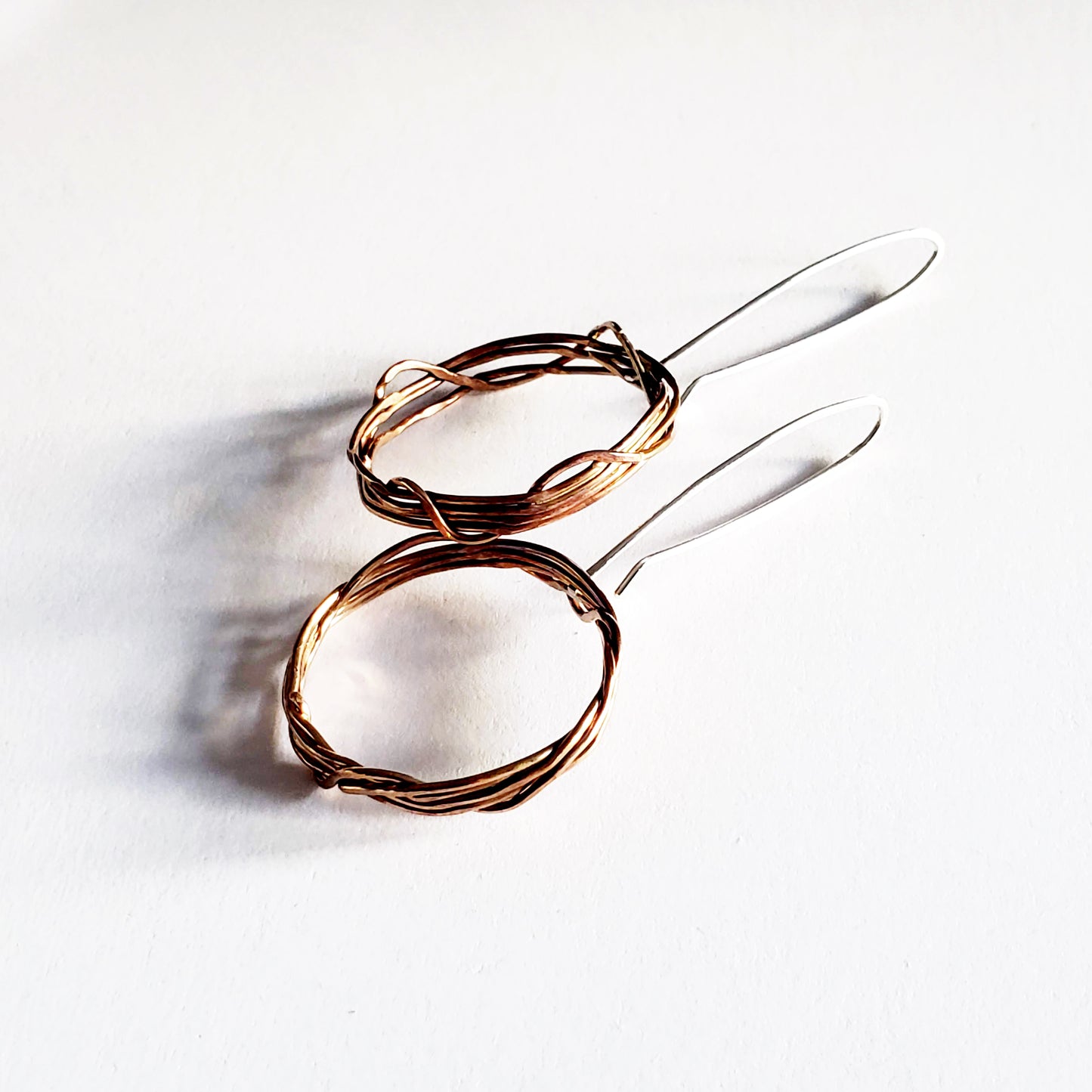 Tangled - Bronze and Silver Hoops