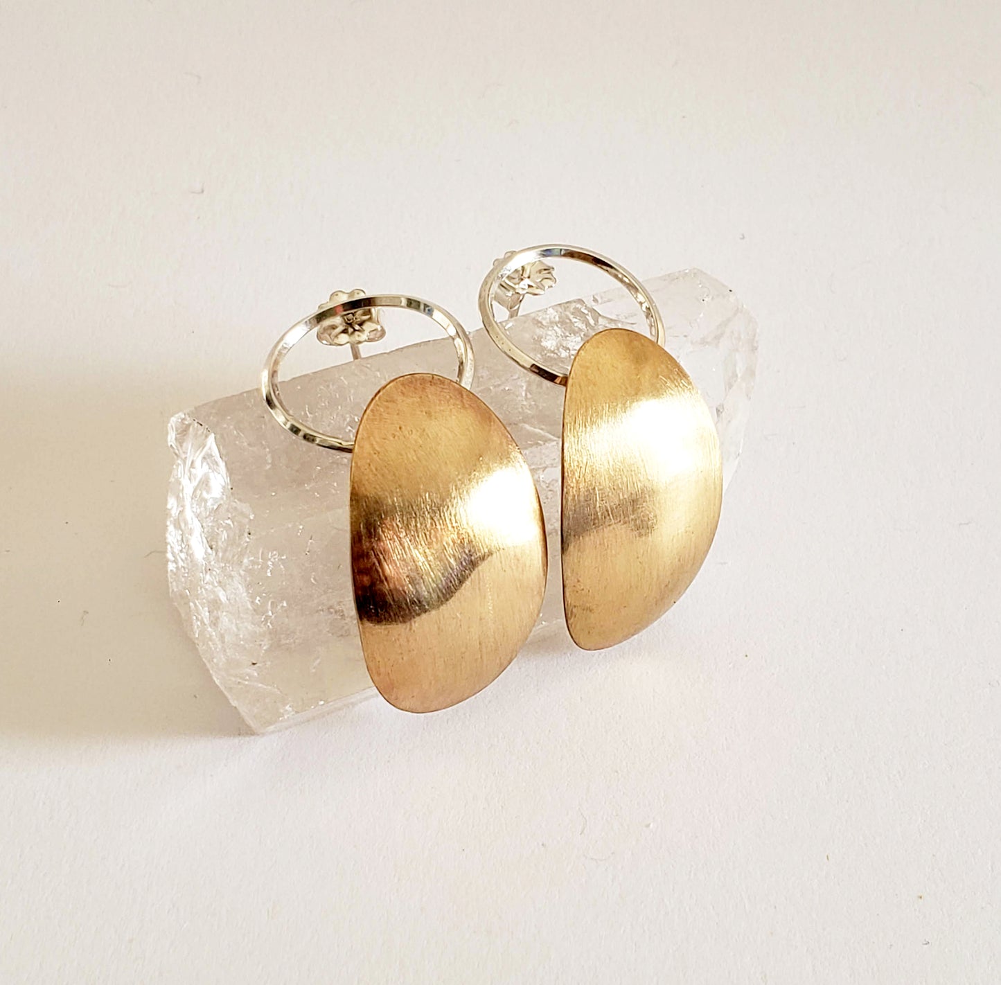 LUZ - Brass and Silver Earrings