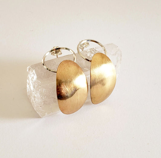 LUZ - Brass and Silver Earrings