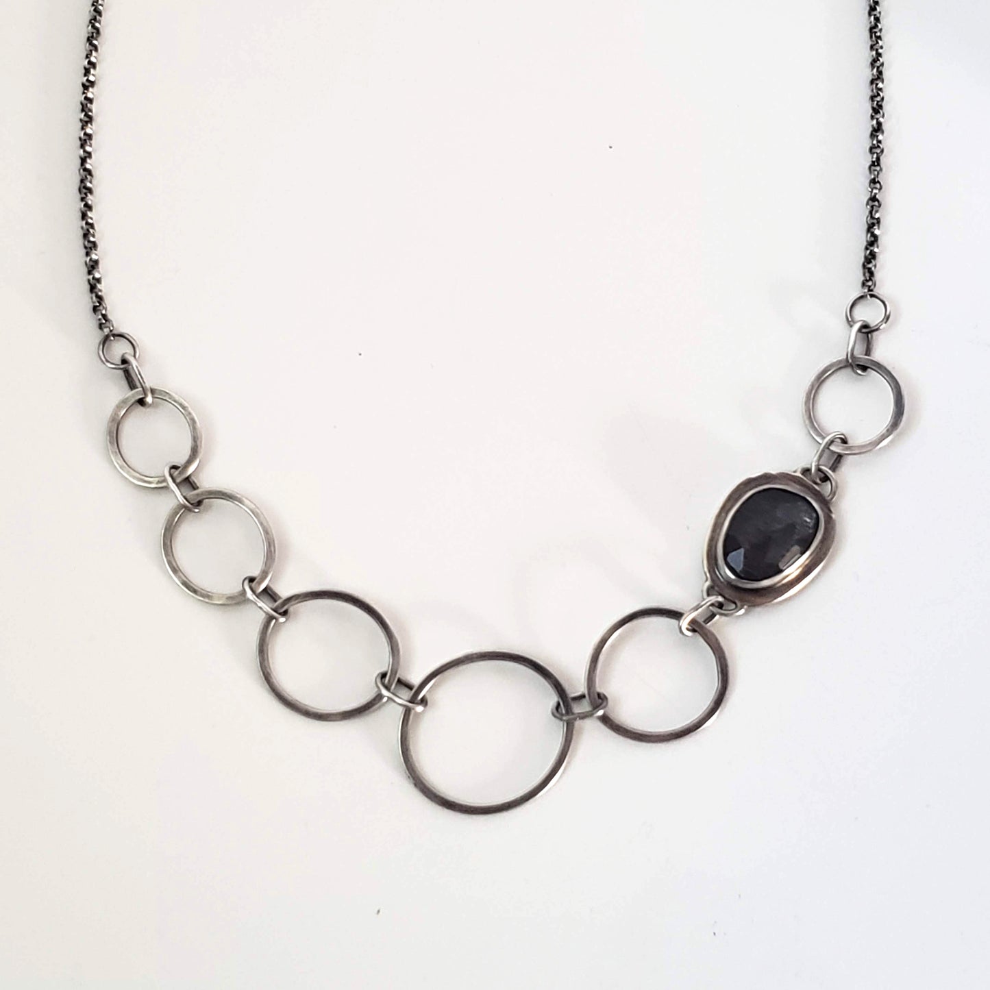 Grey Sapphire Link Necklace