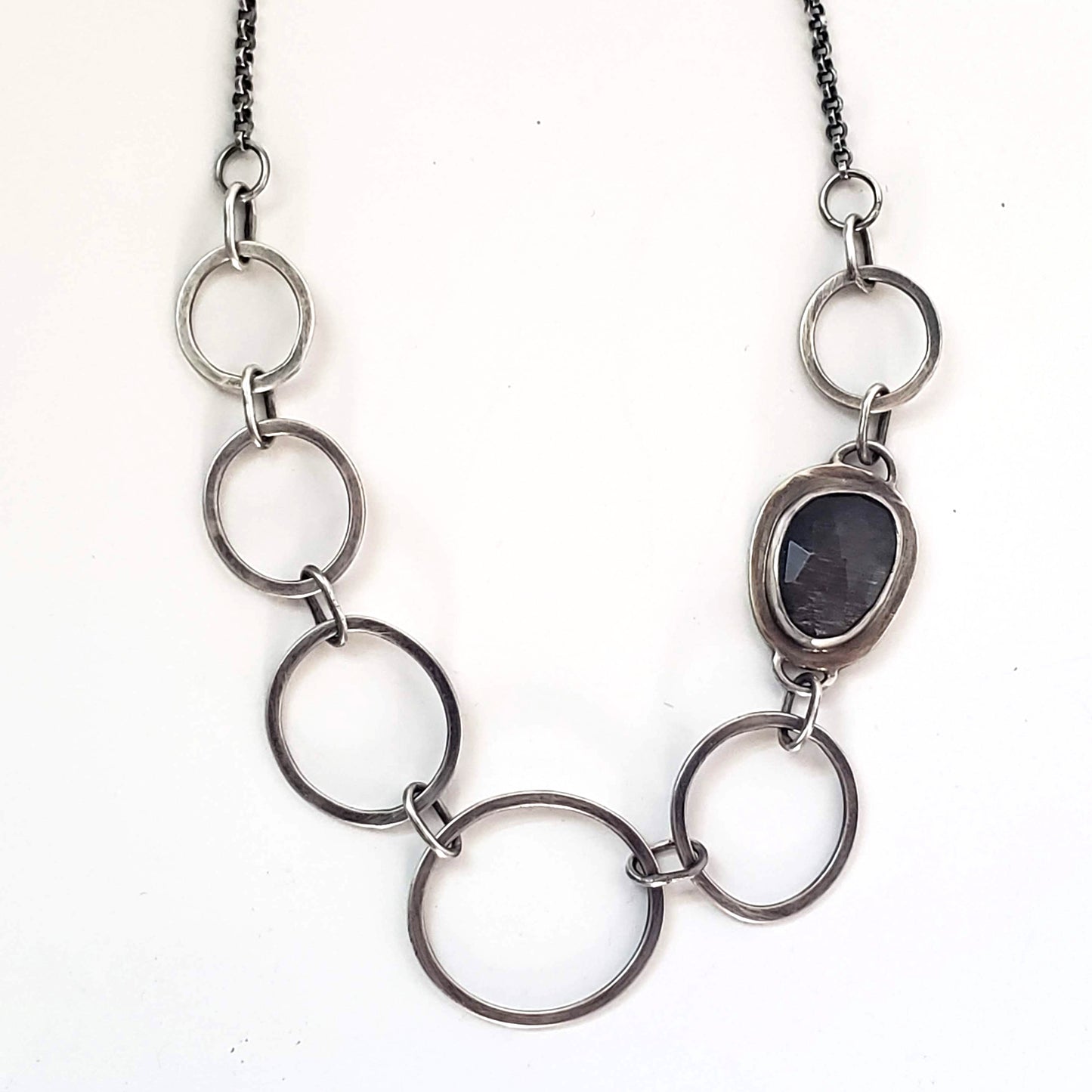 Grey Sapphire Link Necklace