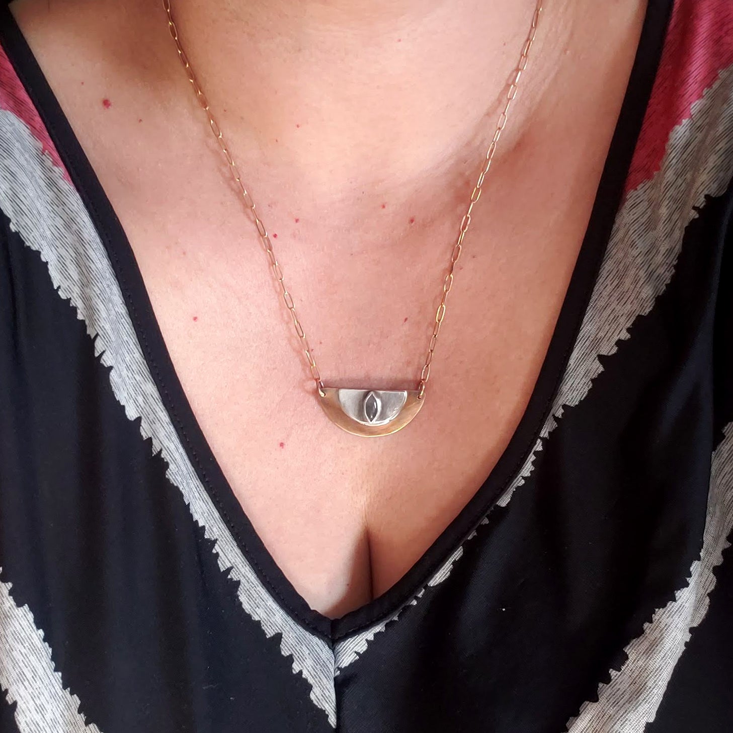 IRIS - Bronze and Labradorite in Silver Necklace