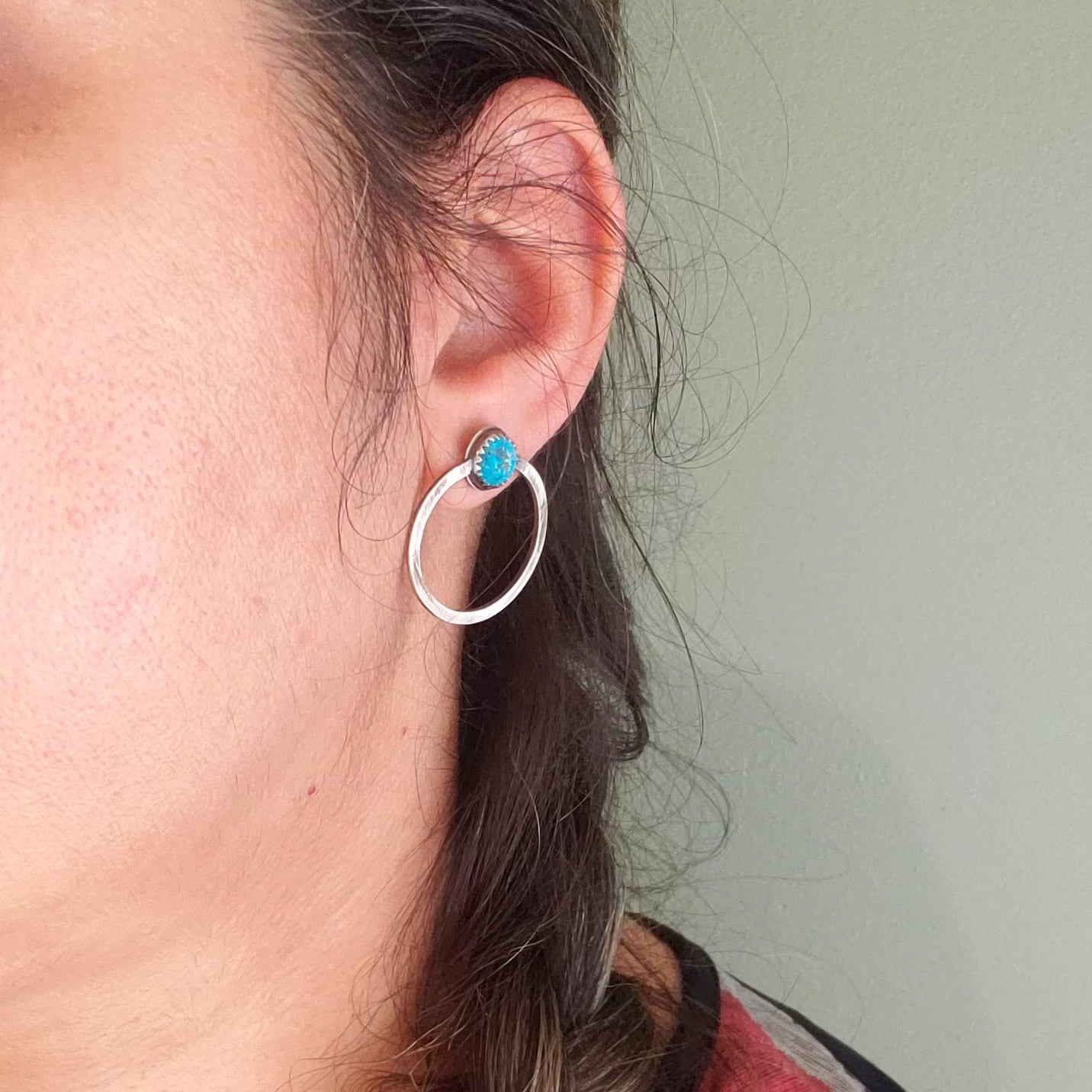 Boucles d'oreilles IRIS Cercle Turquoise