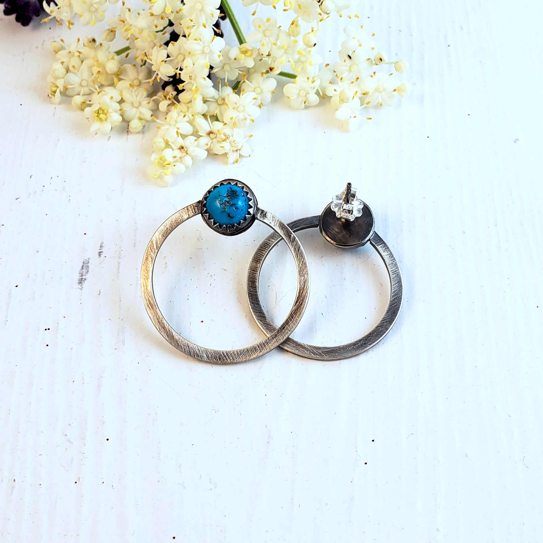 IRIS Circle Turquoise Earrings