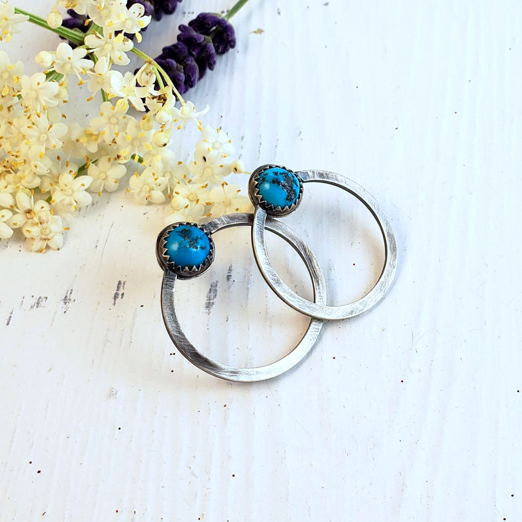 IRIS Circle Turquoise Earrings
