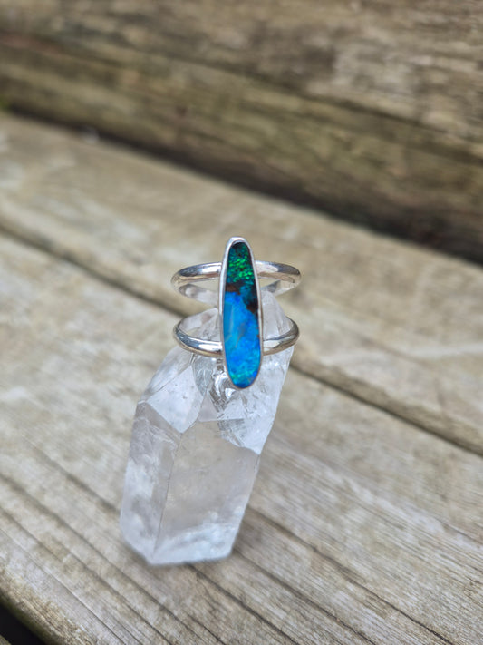 "Accross" - Boulder Opal Ring