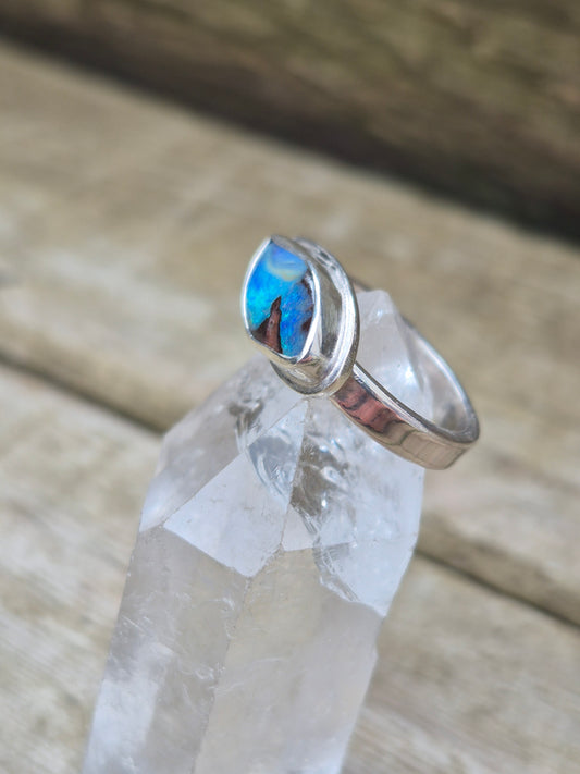 "Wave" - Boulder Opal Ring