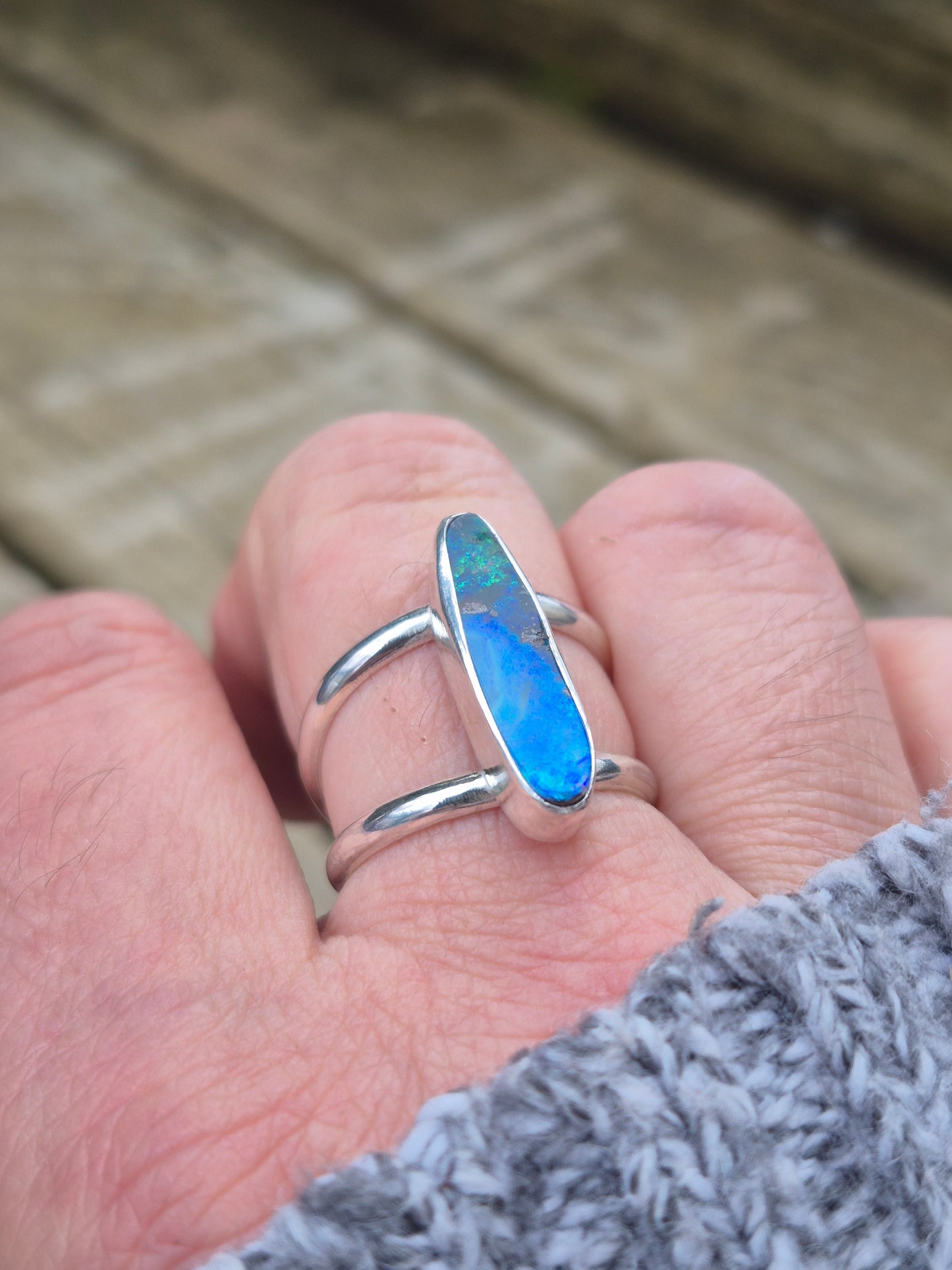 "Accross" - Boulder Opal Ring