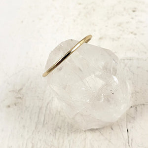Solid Gold Skinny Band, 1mm, Faceted