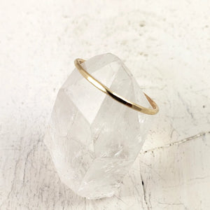 Solid Gold Skinny Band, 1mm, Faceted