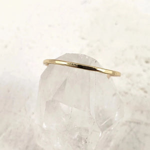 Solid Gold Skinny Band, 1mm, Faceted