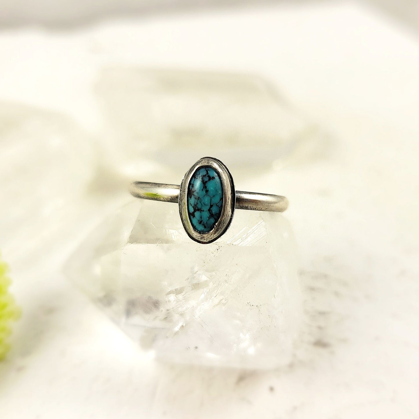 Bague empilable turquoise américaine Old Stock