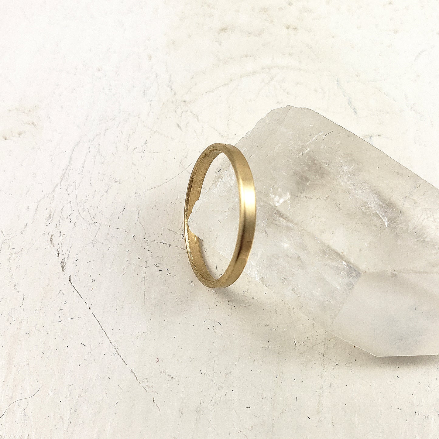 Classic solid gold engagement ring, simple, minimalist, modern