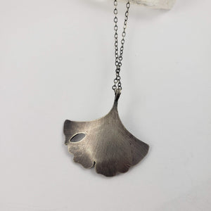 Dewdrop Moonstone Gingko Leaf Necklace