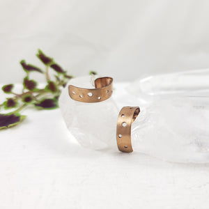 Bronze Drilled Half Hoop Studs