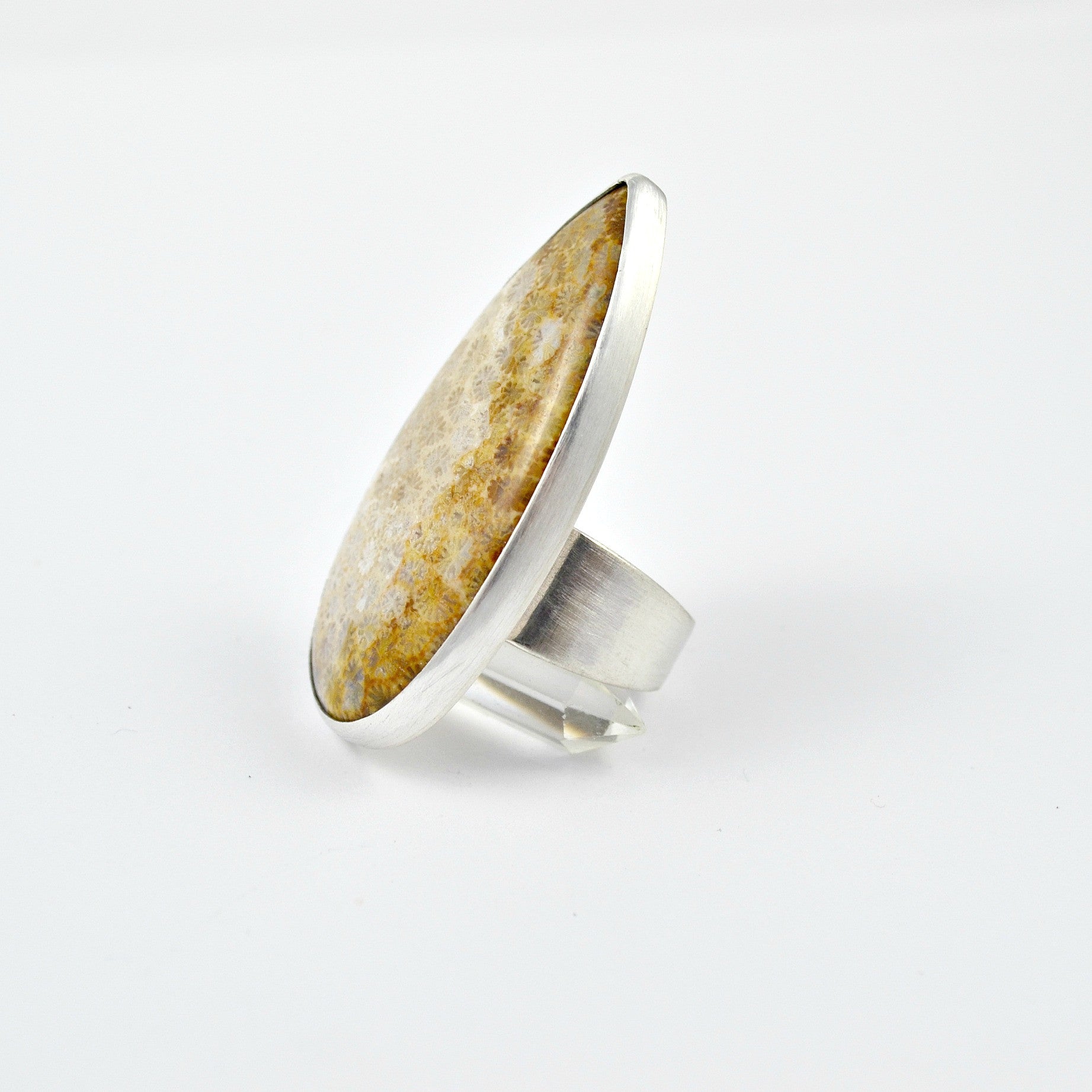 Fossilized Coral Statement Ring - Gemspell