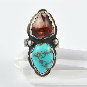 Opal And Turquoise Dual Stone Ring - Gemspell