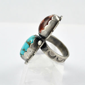 Opal And Turquoise Dual Stone Ring - Gemspell
