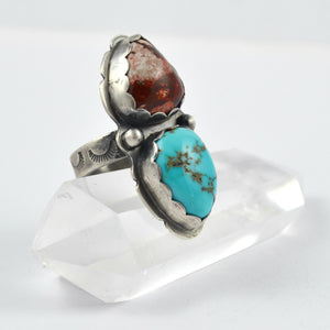 Opal And Turquoise Dual Stone Ring - Gemspell